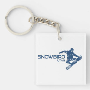 Snowbird Utah Snowboarder Key Ring