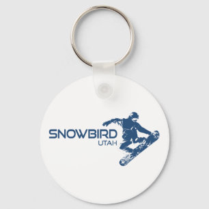 Snowbird Utah Snowboarder Key Ring
