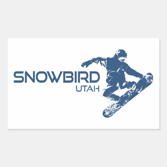 Snowbird Utah Snowboarder Rectangular Sticker (Front)