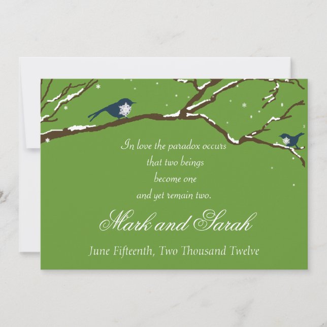 Snowbirds Green Invitation (Front)