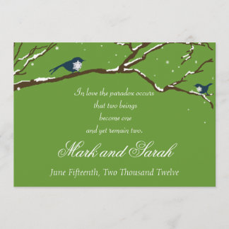 Snowbirds Green Invitation