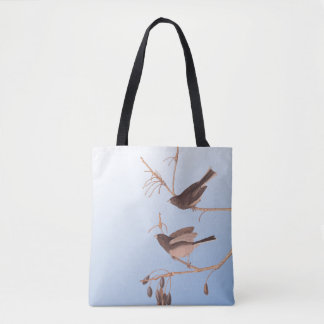 Snowbirds on a Bare Winter Branch Tote Bag