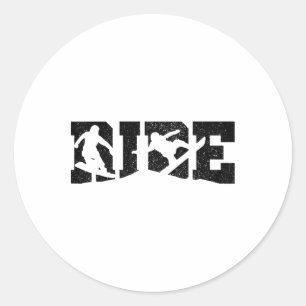 Snowboad Gifts And Apparel Co. Men's Snowboarding  Classic Round Sticker