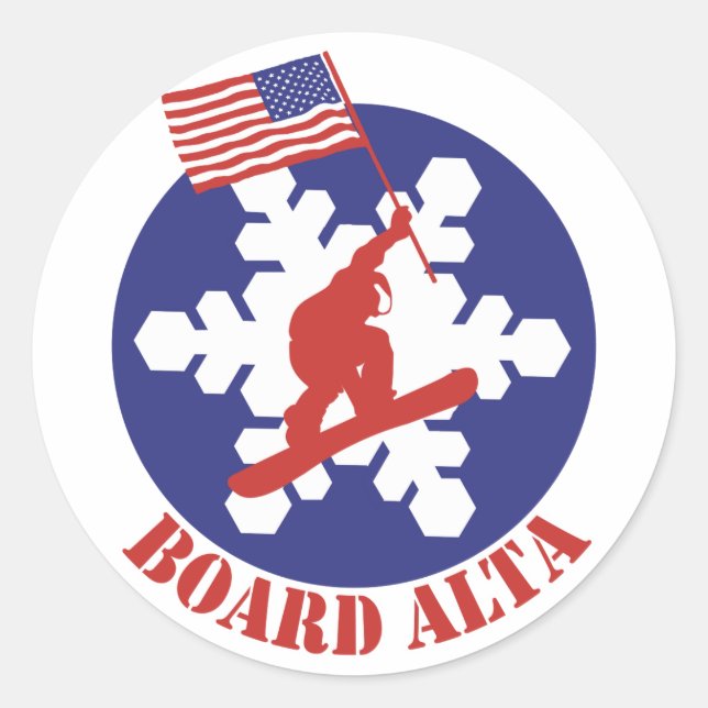 Snowboard Alta Classic Round Sticker (Front)