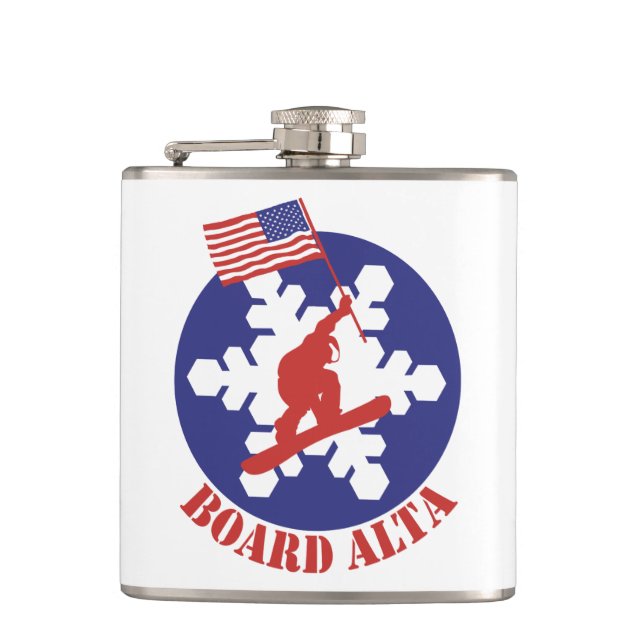 Snowboard Alta Hip Flask (Front)