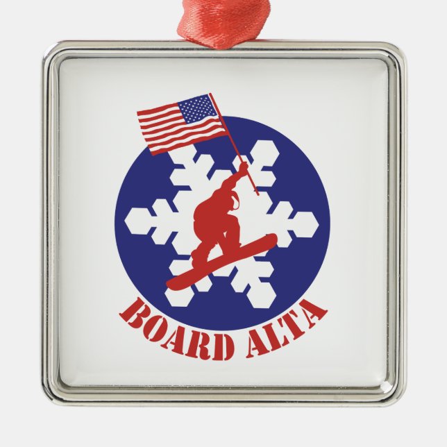 Snowboard Alta Metal Tree Decoration (Front)