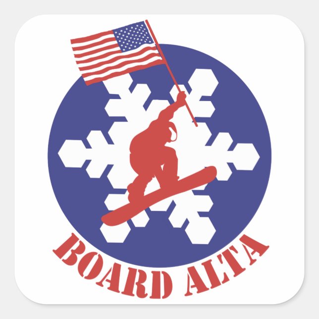Snowboard Alta Square Sticker (Front)