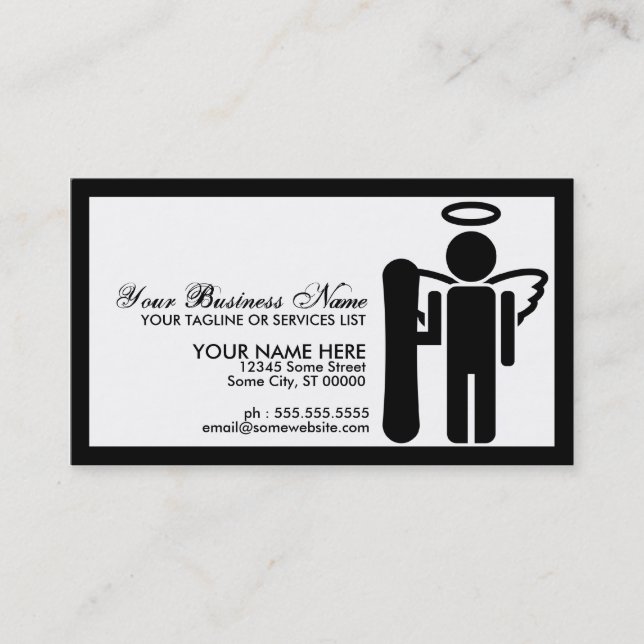 snowboard angel business card (Front)