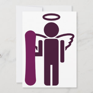 snowboard angel invitation