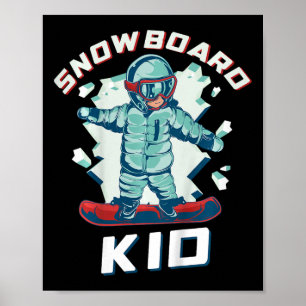 Snowboard Apparel Kids Uni 2t Black Cartoon Snowbo Poster