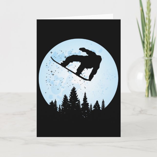 Snowboard Bigfoot Ski Funny Sasquatch Skiing  Card (Front)