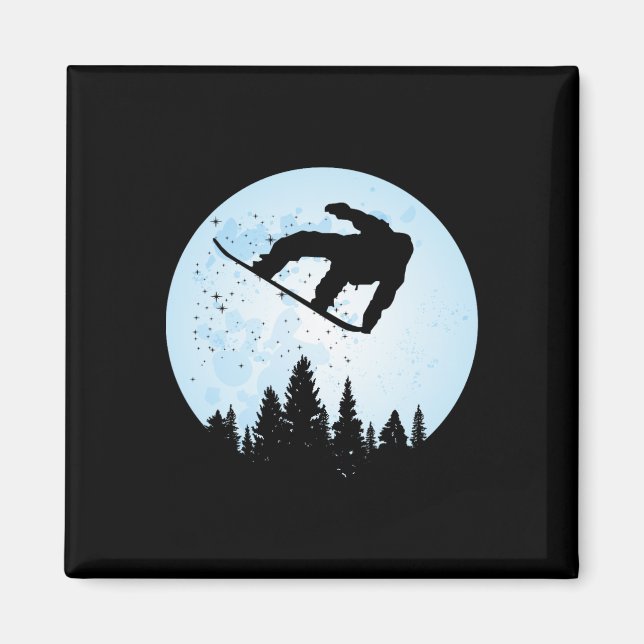 Snowboard Bigfoot Ski Funny Sasquatch Skiing  Magnet (Front)