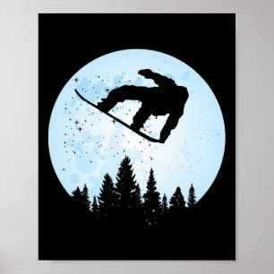 Snowboard Bigfoot Ski Funny Sasquatch Skiing Poster