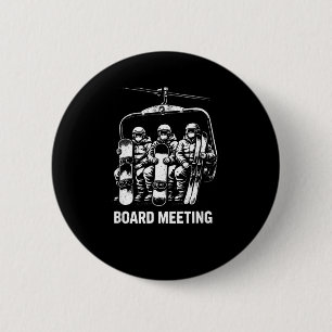 Snowboard board meeting ski lift skier winter 6 cm round badge