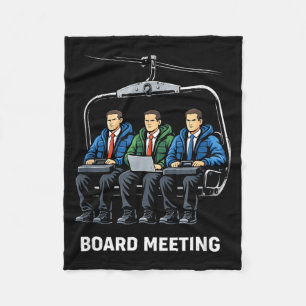 Snowboard board meeting ski lift skier winter fleece blanket