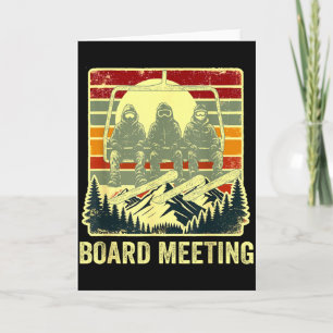 Snowboard Board Meeting Ski Lift Skier Winter Spor Card