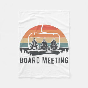 Snowboard Board Meeting Ski Lift Skier Winter Spor Fleece Blanket