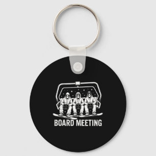 Snowboard Board Meeting Ski Lift Skier Winter Spor Key Ring