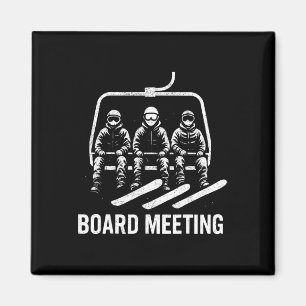 Snowboard Board Meeting Ski Lift Skier Winter Spor Magnet