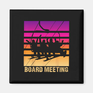 Snowboard Board Meeting Ski Lift Skier Winter Spor Magnet