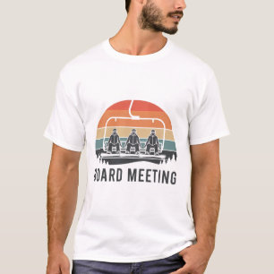 Snowboard Board Meeting Ski Lift Skier Winter Spor T-Shirt