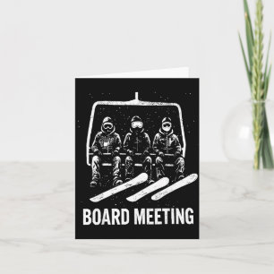 Snowboard Board Meeting Ski Lift Skier Winter Srts Card