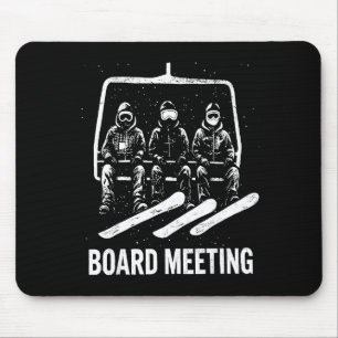 Snowboard Board Meeting Ski Lift Skier Winter Srts Mouse Pad