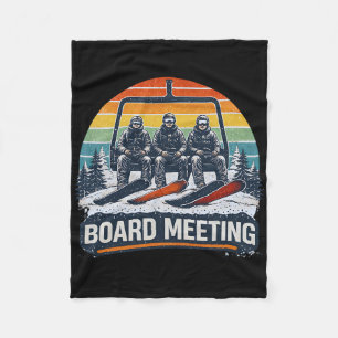Snowboard Board Meetings Ski Lift Skier Winter Spo Fleece Blanket