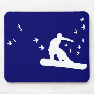 snowboard. board with birds. mouse pad