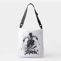 Snowboard Brush Art - Skier Samurai Musashi Ski