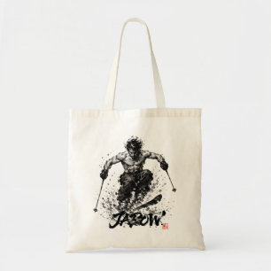 Snowboard Brush Art - Skier Samurai Musashi Ski Tote Bag