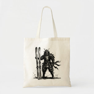 Snowboard Brush Art - Skier Standing Samurai Tote Bag