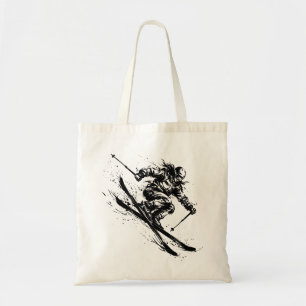 Snowboard Brush Art - Skier Women - No Japow Logo Tote Bag