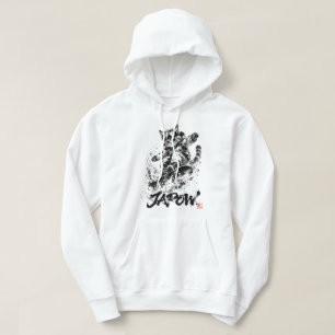 Snowboard Brush Art - Snowboarder cat Hoodie