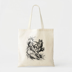 Snowboard Brush Art - Snowboarder Dog Shiba Inu Tote Bag