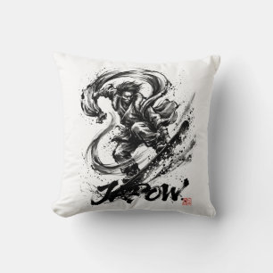 Snowboard Brush Art - Snowboarder Fujin God Cushion
