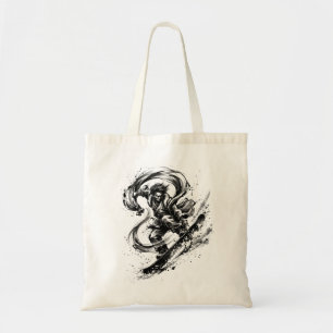 Snowboard Brush Art - Snowboarder Fujin God Tote Bag