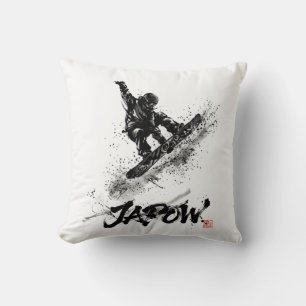 Snowboard Brush Art - Snowboarder Grab Cushion