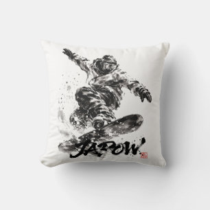 Snowboard Brush Art - Snowboarder Light Cushion