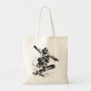 Snowboard Brush Art - Snowboarder Light - No Logo Tote Bag