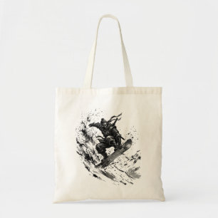 Snowboard Brush Art - Snowboarder Ninja - No Logo Tote Bag