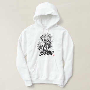 Snowboard Brush Art - Snowboarder Raijin God Hoodie