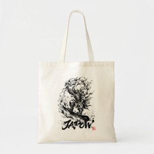 Snowboard Brush Art - Snowboarder Raijin God Tote Bag