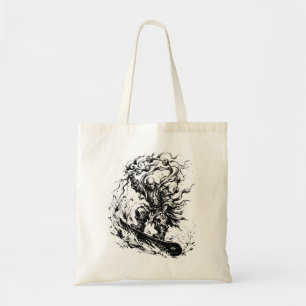 Snowboard Brush Art - Snowboarder Raijin God Tote Bag