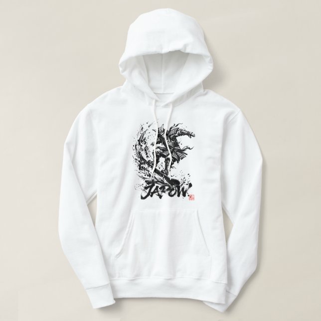 Snowboard Brush Art - Snowboarder Samurai Hoodie (Design Front)
