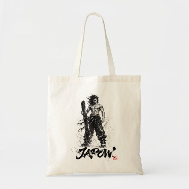 Snowboard Brush Art - Standing Samurai Musashi Tote Bag (Front)