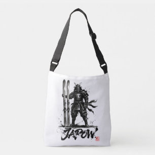 Snowboard Brush Art - Standing Samurai Ski Crossbody Bag