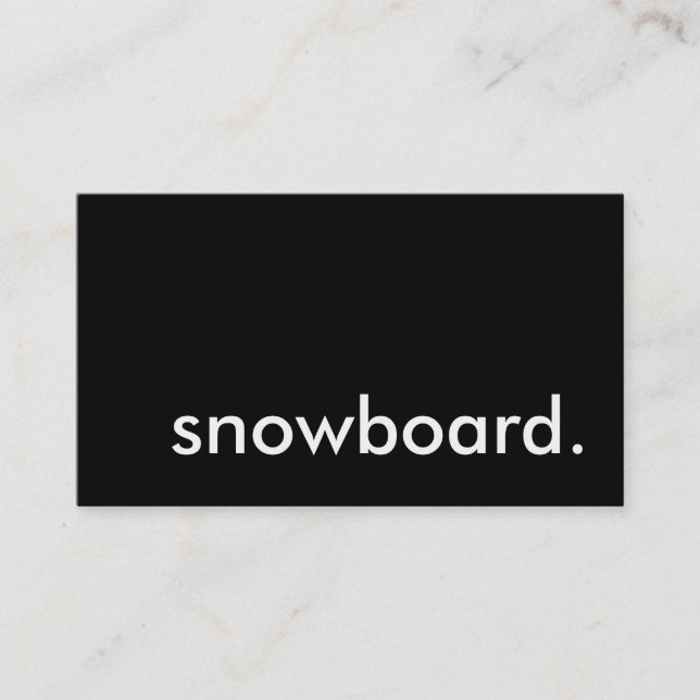 snowboard. business card (Front)