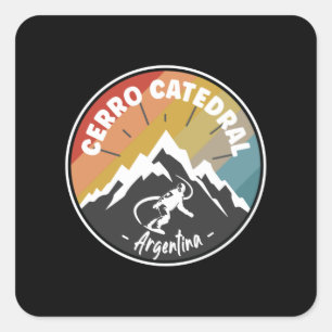 Snowboard Cerro Catedral Argentina Square Sticker