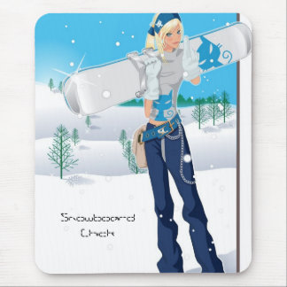 Snowboard Chick Mouse Pad